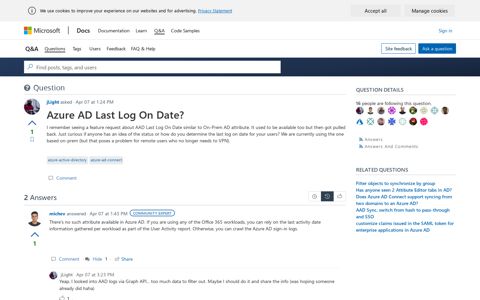 Azure AD Last Log On Date? - Microsoft Q&A - Microsoft Docs