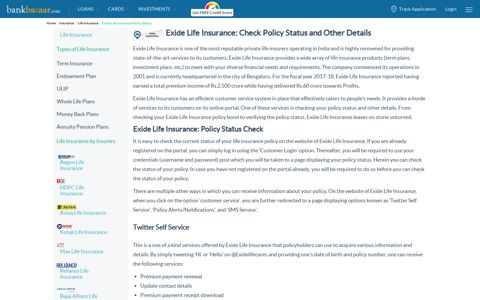 Exide Life Insurance Policy Status – Reviews, Details & Criteria