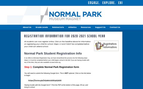 Registration information for 2020-2021 school year - Normal ...