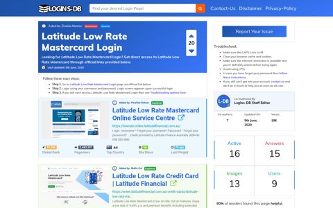 Latitude Low Rate Mastercard Login - Logins-DB