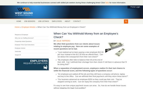 When Can You Withhold Money from an Employee's Check ...