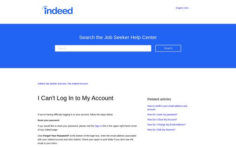 I Can't Log In to My Account – Indeed Job Seeker Success