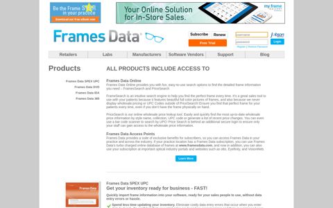 Frames Data Products