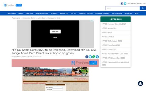 HPPSC Admit Card 2020 to be Released. Download HPPSC ...