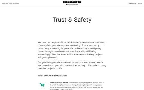 Trust & Safety — Kickstarter