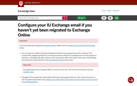 Configure your IU Exchange email if you haven't yet been ...