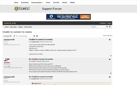 Unable to connect to eweka - SABnzbd Forums