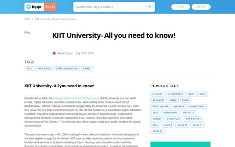 KIIT University: 2018 Date, Courses, Admission and More