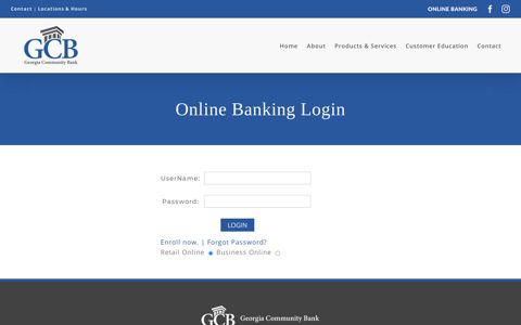 Online Banking Login | GCB: Georgia Community Bank