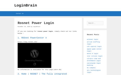 rosnet power login - LoginBrain