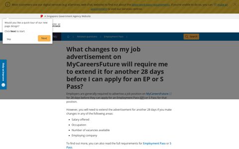 What changes to my job advertisement on MyCareersFuture ...