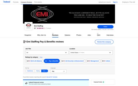 Working at Emi Staffing: Employee Reviews about Pay ...