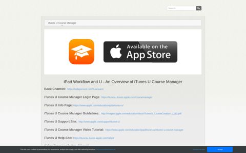 iTunes U Course Manager - iPad Training