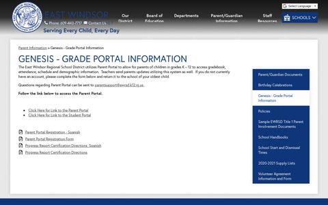 Genesis - Grade Portal Information – Parent Information – East ...