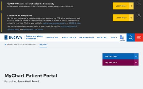 MyChart Patient Portal | Inova