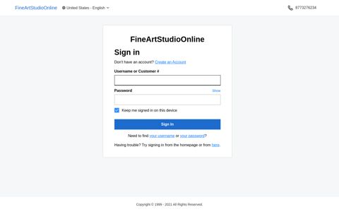 FineArtStudioOnline - Sign In