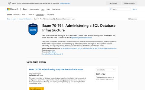 Exam 70-764: Administering a SQL Database Infrastructure ...