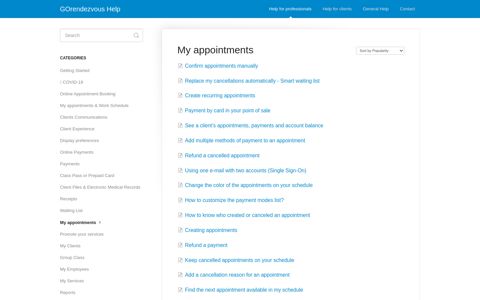 My appointments - GOrendezvous Help