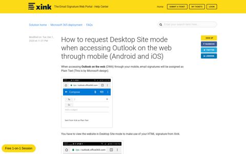 How to request Desktop Site mode when accessing Outlook ...