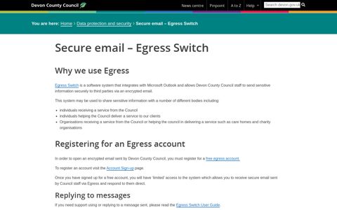 Egress Switch - Secure email | Devon County Council