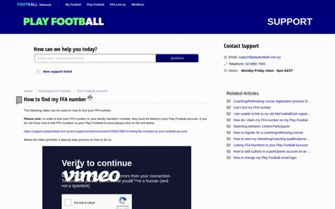 How to find an FFA number - Football Account : playfootball