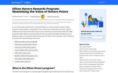 Hilton Honors Rewards Program: Maximizing the Value of ...
