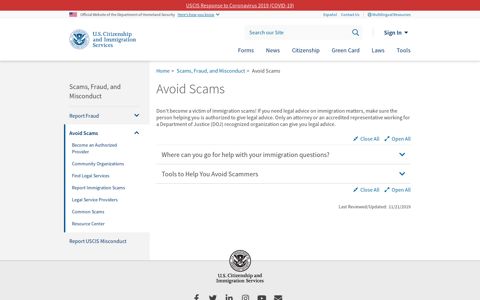 Avoid Scams | USCIS