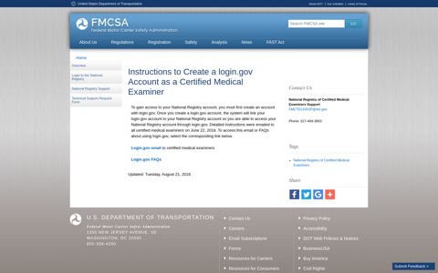 Instructions to Create a login.gov Account as a ... - fmcsa