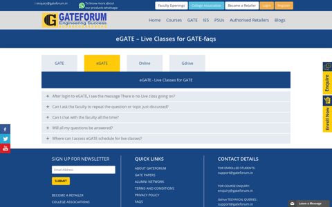 eGATE - Live Classes for GATE-faqs - Gateforum