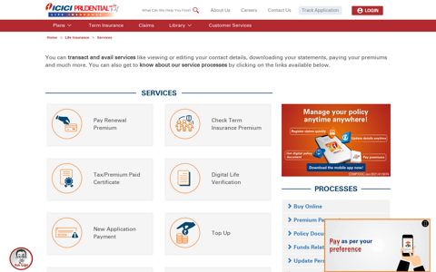Online Life Insurance Services in India - ICICI Prudential