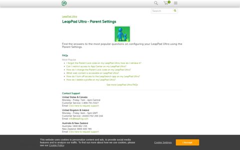 LeapPad Ultra Parent Setting FAQ | LeapFrog