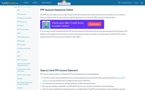 How to Check Your PPF Account Statement Online