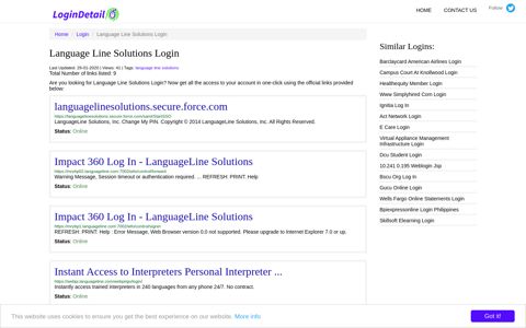 Language Line Solutions Login languagelinesolutions.secure ...