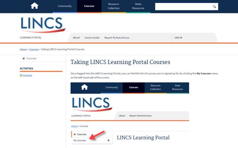 Taking LINCS Learning Portal Courses