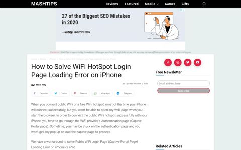 How to Solve WiFi HotSpot Login Page Loading Error on iPhone