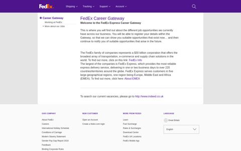 Career Gateway | FedEx United Kingdom