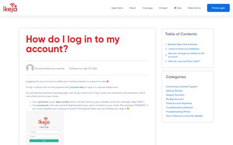 How do I log in to my account? - Ikeja