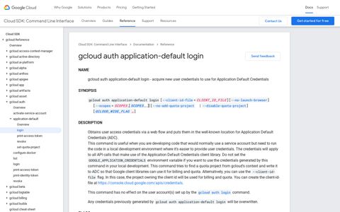 gcloud auth application-default login | Cloud SDK ...