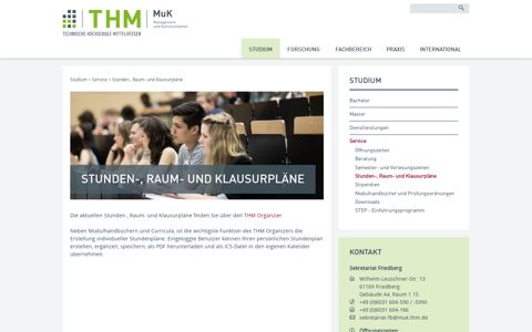 THM Fachbereich MuK - Stunden-, Raum- und Klausurpläne