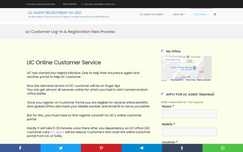 Lic Customer Log-in & Registration New Process - LIC AGENT ...