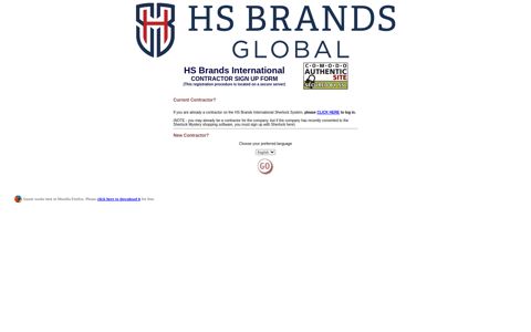HS Brands International - Shopper Sign Up