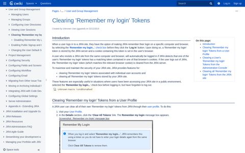 Clearing 'Remember my login' Tokens - JIRA 6 - CWIKI.US