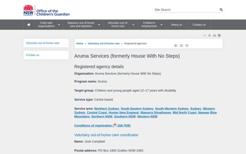 Aruma Services (formerly House With No Steps) - NSW Office ...