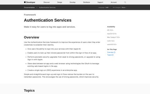 Authentication Services | Apple Developer Documentation