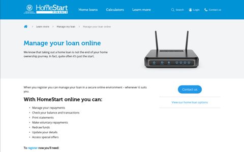 Manage your loan online - HomeStart Finance