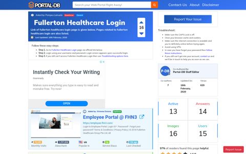 Fullerton Healthcare Login - Portal-DB.live