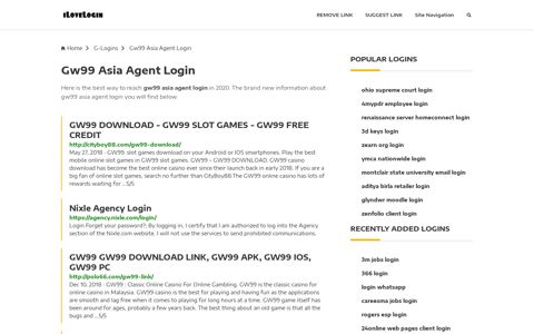 Gw99 Asia Agent Login ❤️ One Click Access