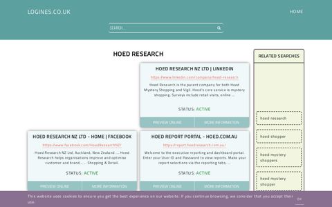 hoed research - General Information about Login - Logines.co.uk