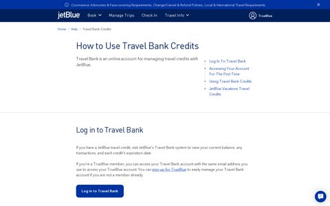 Travel Bank Credits | JetBlue