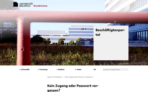 Kein Zugang oder Passwort vergessen? - Universität Bielefeld